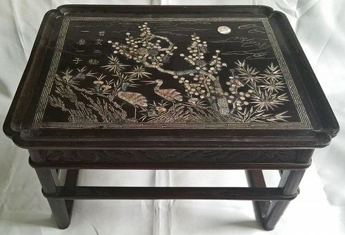 19th Century Korean Black Lacquered Mother-Of-Pearl Dining Table