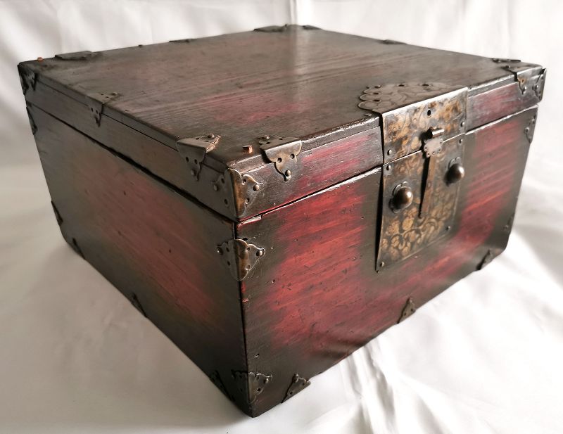 Beautiful and Rare 19th Century Korean Elm Wood Document Box