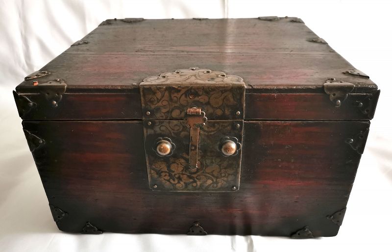 Beautiful and Rare 19th Century Korean Elm Wood Document Box