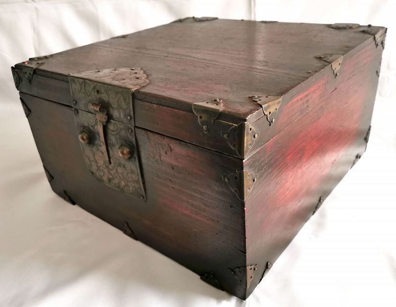 Beautiful and Rare 19th Century Korean Elm Wood Document Box