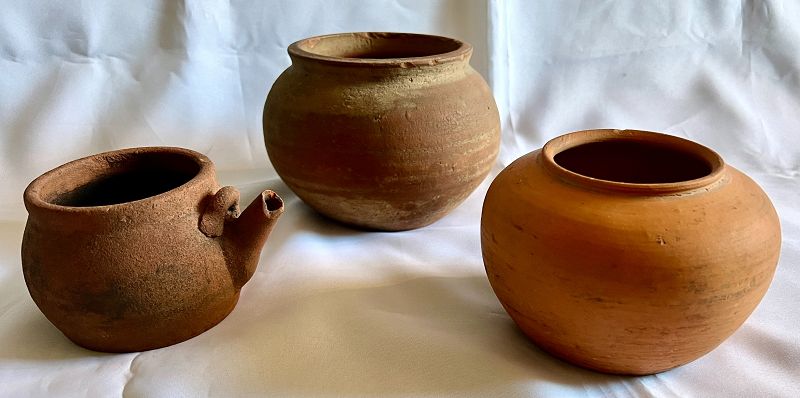 Exceedingly Scarce Set of Three Iron Age Korean Pots w/Exquisite Color