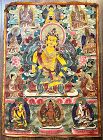 Early 20th Century Tibetan Thangka of Yellow Tara, Famous Collection