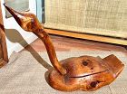 Large Antique Wooden Korean Wedding Goose inscribed with the year 1892