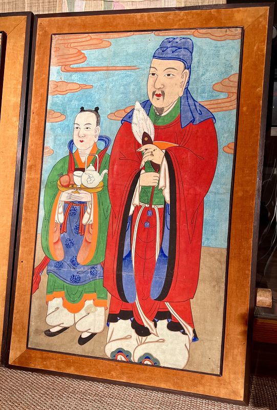 The Only Joseon Era Shaman Paintings for sale anywhere, Very Rare Pair