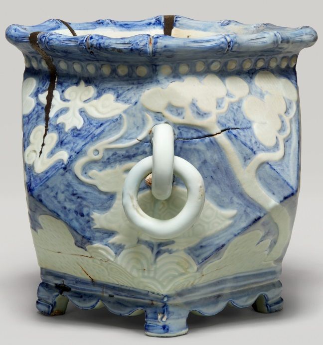 Korean Blue and White Porcelain Incense Burner Joseon Dynasty 19th Cty