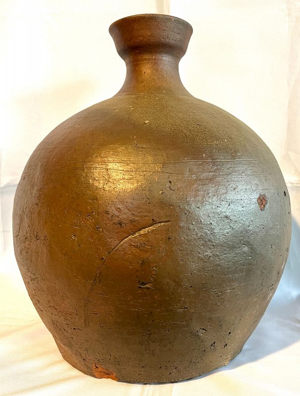 Large Jeju Island Antique Onggi Bottle with Stunning Color and Surface