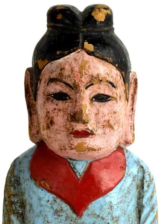 Very Rare 19th Century Wood Korean Funerary Figure (Kkokdu)