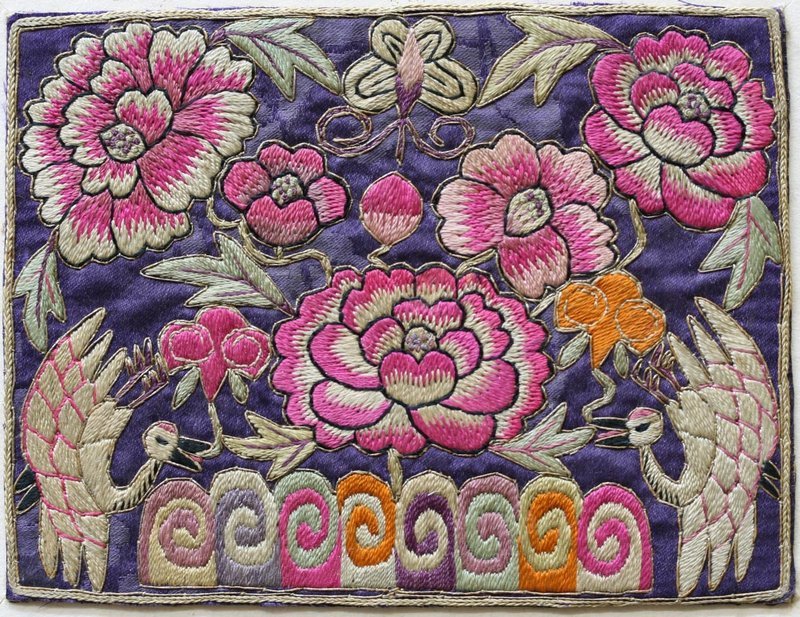 Finely Embroidered Deluxe Pair of Korean Pillow Ends