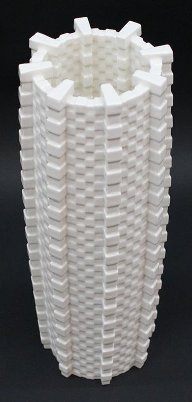 Porcelain Cube Tower Vase by Lee Min Kyu