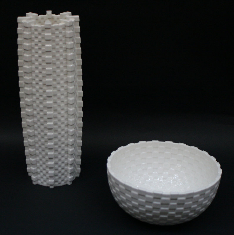 Porcelain Cube Tower Vase by Lee Min Kyu
