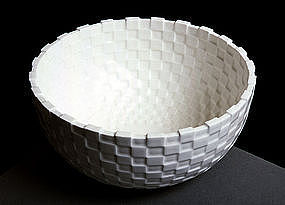 Porcelain Cube Bowl by Lee Min Kyu