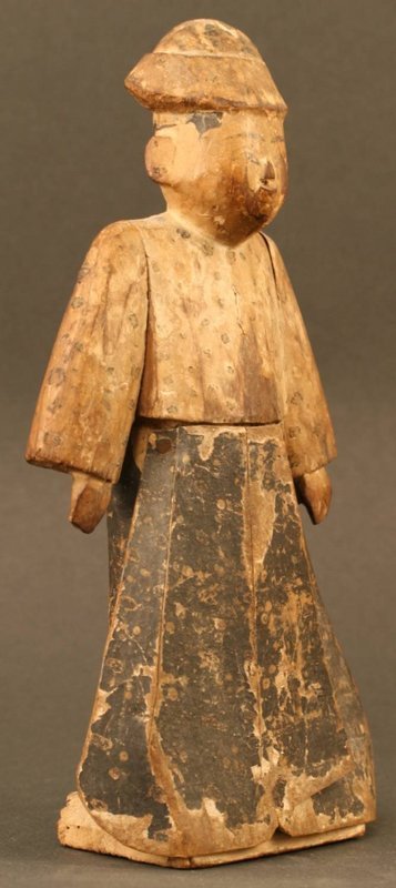 Fine 18th Century Burmese Doll of Wood and Leather