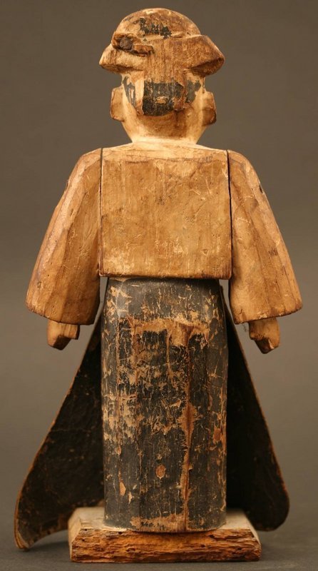 Fine 18th Century Burmese Doll of Wood and Leather