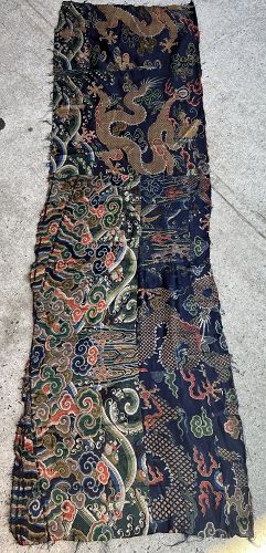 Chinese Qing Dynasty imperial Dragon Brocade Fragment