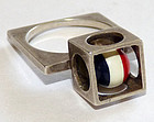 1960s Op-Art Cubist Cage Ring - Super Mod!