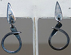 Handmade American Studio Sterling Modernist Earrings