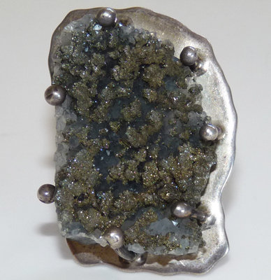 Outrageous Huge Vintage Taxco Sterling Druzy Ring