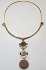 Jacob Hull Denmark Gold Gilt Modernist Necklace