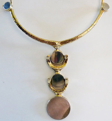 Jacob Hull Denmark Gold Gilt Modernist Necklace