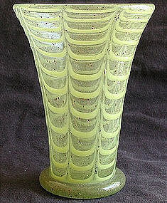 Early Murano Aventurine & Yellow Draped Vase