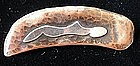 Modernist Copper Sterling Reclining Nude Israeli Brooch