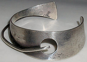 Bill Tendler 1950s Modernist Sterling Cuff Bracelet