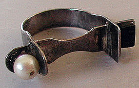 Vintage Artisan Constructivist Man's Ring