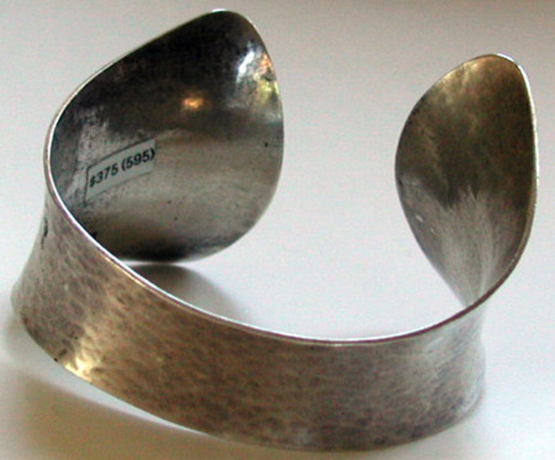 Wide Textured 1971 Swedish Modernist Cuff Bracelet