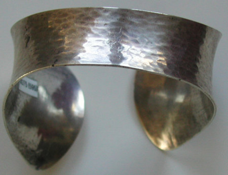 Wide Textured 1971 Swedish Modernist Cuff Bracelet