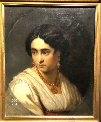 Portrait of a Neopolitain Girl by Hugh Counnaua dated 1858