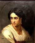 Portrait of a Neopolitain Girl by Hugh Counnaua dated 1858