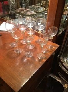 Italian Venetian  fine Crystal wine glasses circa 1920