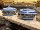 Pair of Chinese Canton Export Individual Covered Miniture  Terrines