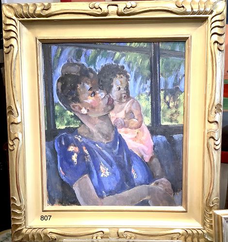 Martha Walter, American impressionist Mother and Child Portrait in Oil
