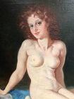 Majestic Nude Oil On Canvas by Hungarian Artist Maria Szantho