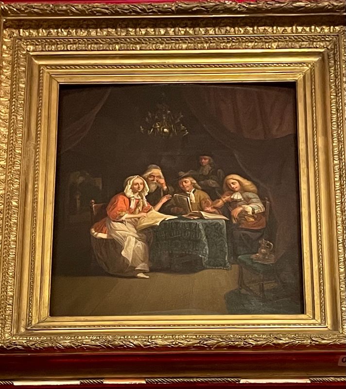 “The Singers Guild” Dutch 17th Century Genre Oil on Panel 15x25”