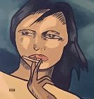 Woman Smoking by artist Paco  Lane