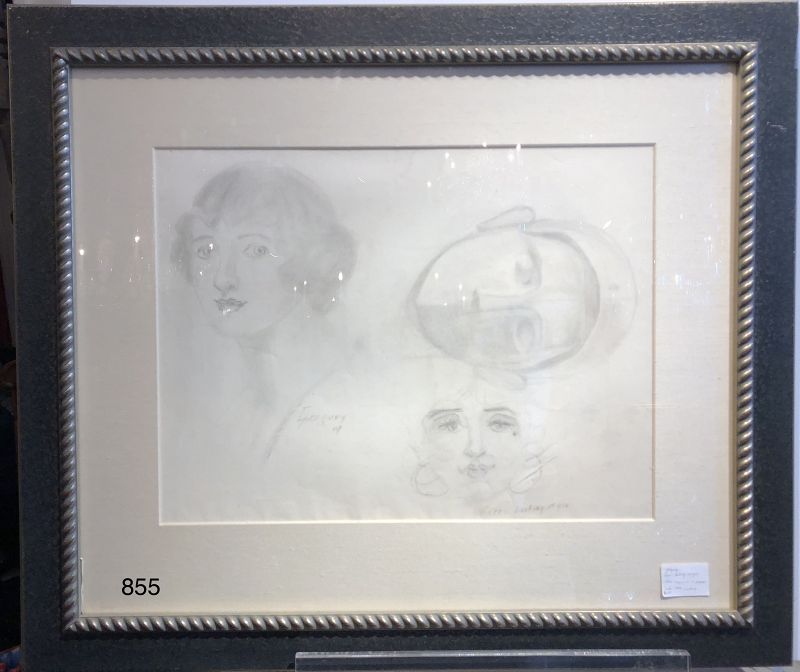 Triple Portrait Drawing Sketch  in Charcoal
