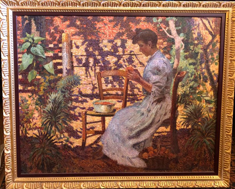 FRENCH ARTIST JEAN LOUIS ASTE (ASTÉ) 1864-1943 Woman in the Garden,oil