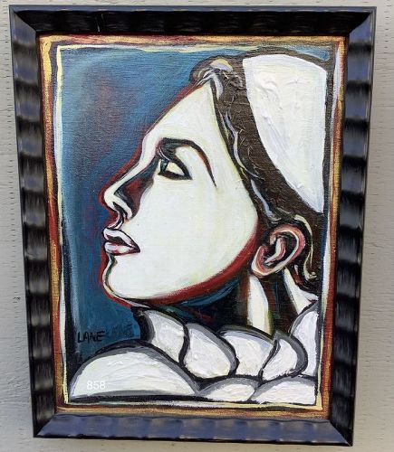 Head of a Woman By American Master Artist  Anne Lane, Oil 12x 9 inch