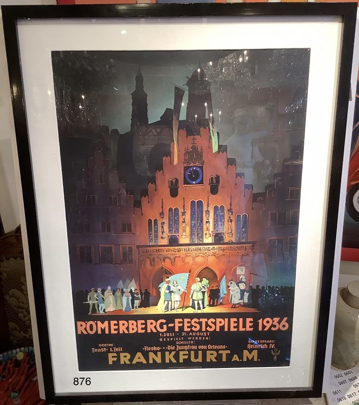 German Festival Poster from 1936 Lithograph