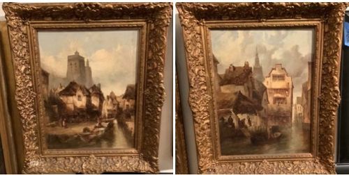 Attributed to MONTAGUE Amsterdam Canal Scenes paintings