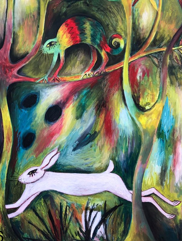 "The Rainbow Seeker, " 40x50,” By Ephrem Kouakou