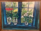 Window with Flower Pots, By Anne Lane American Master Artist 52x40”