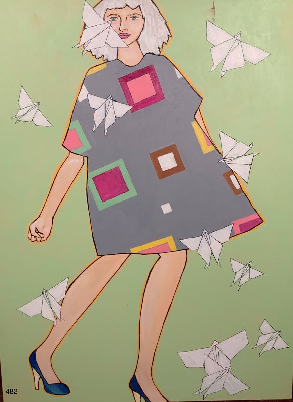 Origami Woman Series, oil on canvas