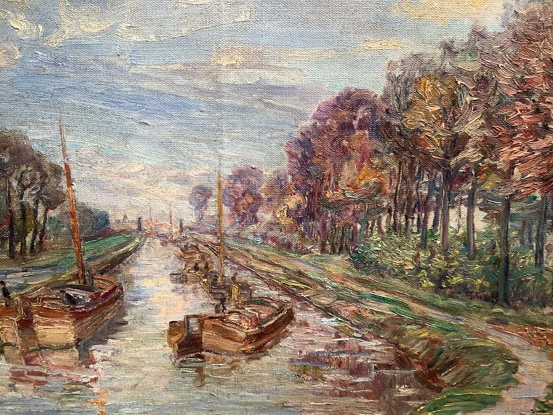 French Artist Frederick Dolreaux 1890-1974 “Canal Scene”