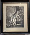Christ Before the Pharisees Rembrandt lithograph 32x28”
