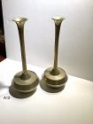 Japanese Edo Period Brass Candlesticks