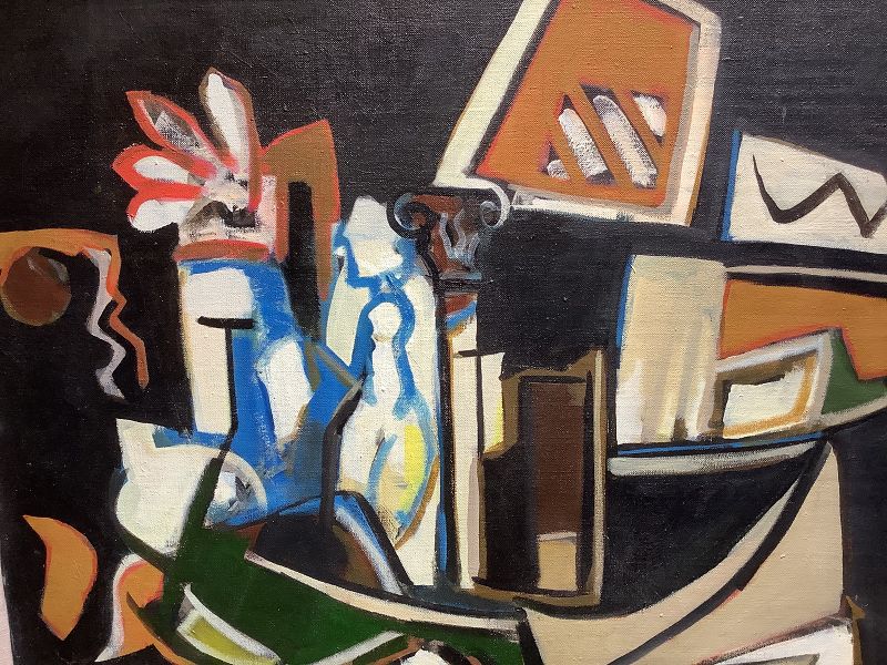 Abstract Cubist Still Life By American Artist Paco Lane 27”x31”