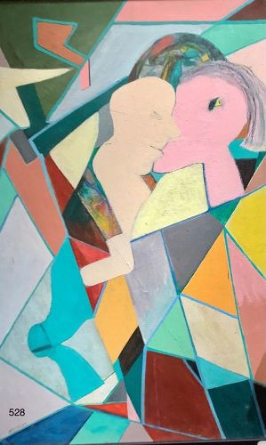 Two Cubist-Abstract Figures by Max Kassler American Artist 1905-1992